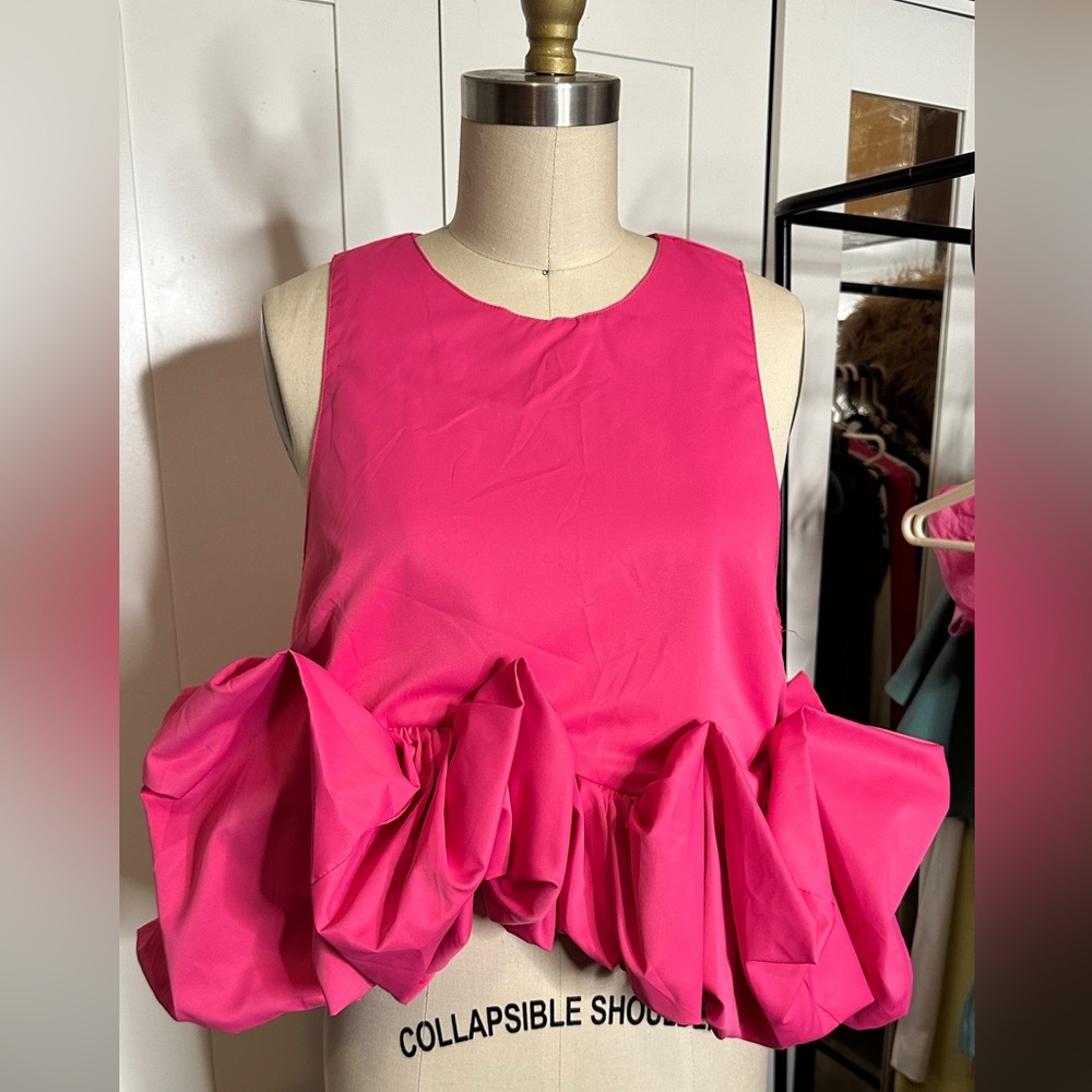 Pink Ruffled Women's Top